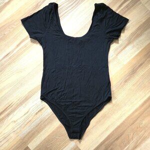 CQ by CQ Basic Large Black Short Sleeve Leotard